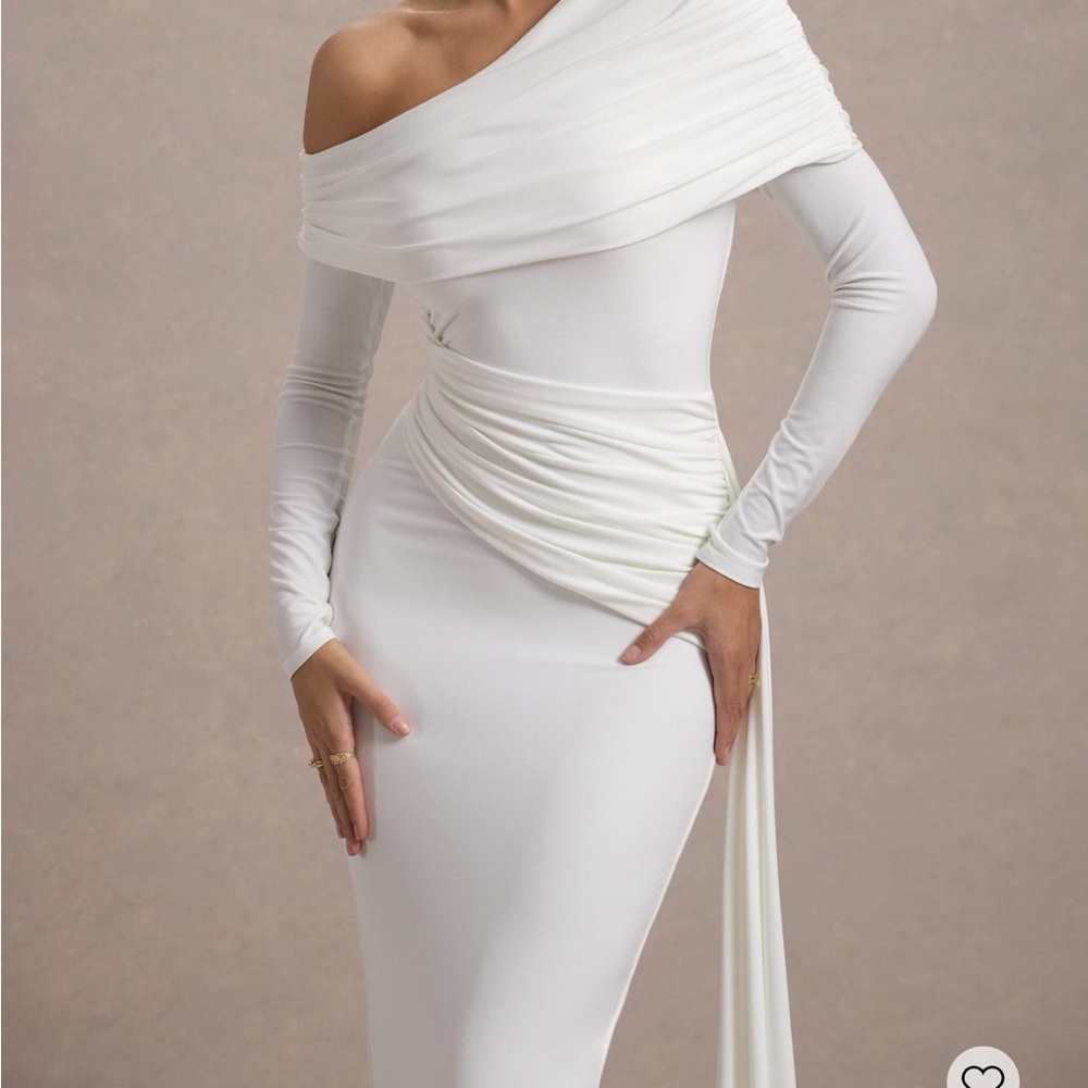 Club L London One Shoulder White Dress